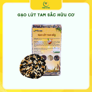 Gạo lứt tam sắc hữu cơ 100% TÔM VÀNG dành cho người giảm cân, ăn kiêng, eatclean - Túi 1kg
