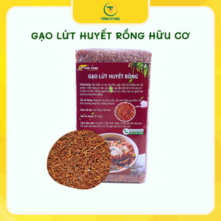 Gạo Lứt Huyết Rồng - (Túi 1kg) cho ăn kiêng, giảm cân, healthy, thực dưỡng, ăn chay - Tôm Vàng