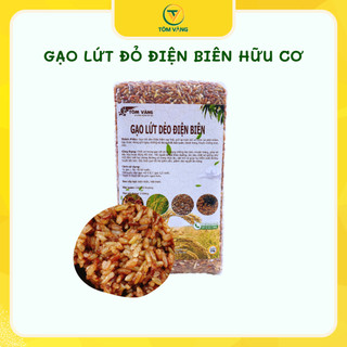 Gạo lứt đỏ Điện Biên hữu cơ 100% TÔM VÀNG dành cho người giảm cân, ăn kiêng, thực dưỡng - Túi 1kg