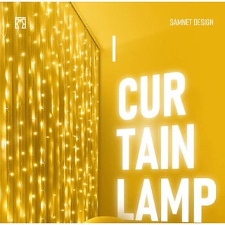 Đèn Led Trang Trí Rèm Kiểu Chớp Mưa Rơi 3x2M, Đèn Trang Trí Trong Nhà Ngoài Trời Màu Vàng