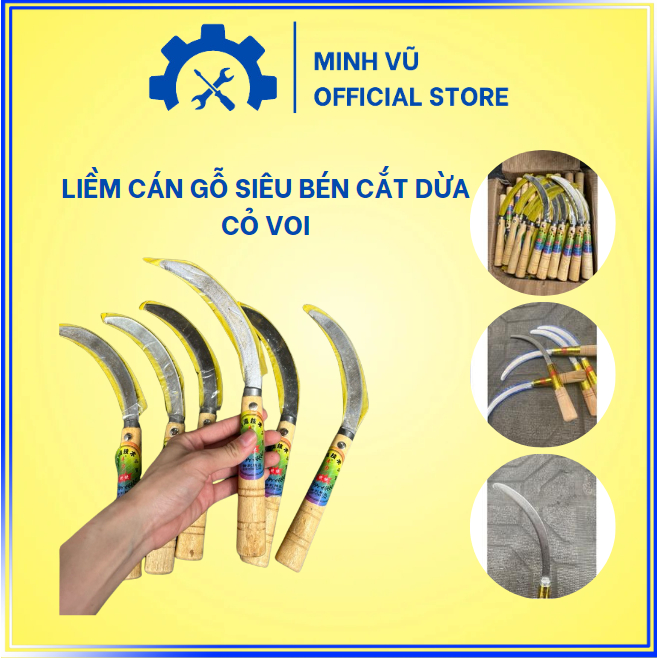 Liềm cắt cỏ, liềm cắt lúa cán gỗ