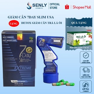Viên uống giảm cân 7 Day Slim USA TẶNG detox trà ổi - có Giấy cam kết, phiếu bảo hành