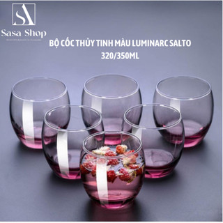 Bộ cốc thủy tinh màu Luminarc Salto 320/350ml ( bộ 6 cốc ), thủy tinh sạch không chì, an toàn, đảm bảo sức khỏe 100%