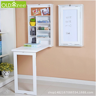 Bàn gấp gọn treo tường sáng tạo , bao gồm giá để đồ đa năng