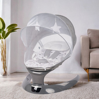 [PIN HOẶC ĐIỆN] Nôi điện tự động KIDILO cho bé ngả lưng 3 tư thế, nằm 175 độ kèm mùng với 5 cấp độ đung đưa BÉ max 18KG