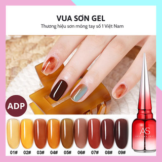 Sơn gel AS thạch móng tay dùng máy hơ tone màu hổ phách VUA SƠN AS mã ADP 15ml