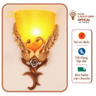 Đèn led treo tường gắn tường nhà cầu thang đèn tường thiên nga đôi mạ đồng dt6203 bảo hành 1 năm