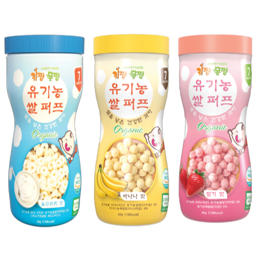 Bánh gạo organic Happy Food vị dâu/ chuối/ sữa chua