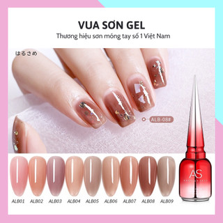 Sơn gel thạch AS tone màu nâu tây hồng nhẹ nhàng VUA SƠN AS mã ALB và mã đổi màu WB 15ml