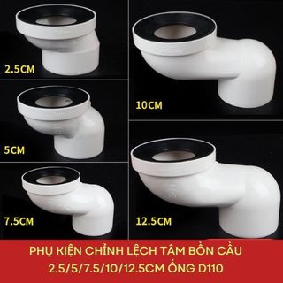 Thiết bị chỉnh lệch tâm bồn cầu, loại chuyển dịch tối đa 5cm, Phù hợp ống thoát nước phi 90,110mm