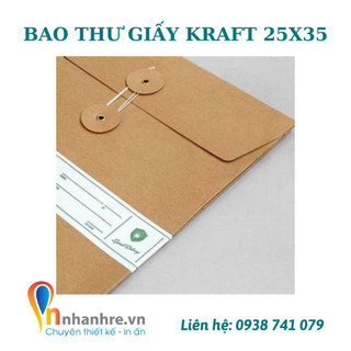Bao thư giấy kraft A3,1 cái bao thư giấy xi măng có dây quấn, màu nâu trơn, giá rẻ, chất lượng - INNHANHRE