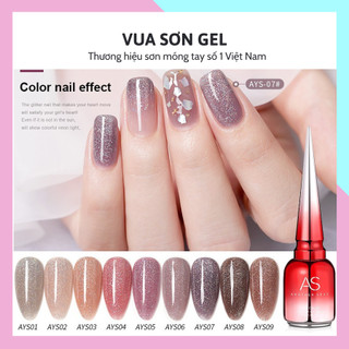 Sơn gel AS tone màu thạch nhũ hồng tím nâu mã AYS ngọc trai 84B giả bột AMJ và cát ASH VUA SƠN AS mã AYS 15ml