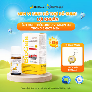 Men vi sinh BioGaia ProTectis Drops Vitamin D3 cải thiện hệ tiêu hóa xuất xứ Thụy Điển dung tích 5 ml