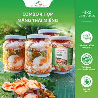 Combo 4 Hộp Măng Ngâm Tỏi Ớt - Chua Cay  (ăn liền: ăn kèm bún, miến, phở, mỳ tôm...)