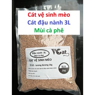 Cát đậu nành TOFU VCAT 3LCát vệ sinh cho mèo chiết xuất từ đậu nành an toàn cho mèo xuất xứ HQ