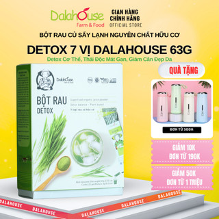 Combo bột rau củ 7 vị detox thải độc dalahouse, bột cần tây, rau má, diếp cá, cỏ lúa mì, cải xoăn, củ dền,bó xôi 63g