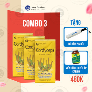 Combo 3 viên uống đông trùng hạ thảo nhật bản, bổ thận, tăng cường sinh lí - cordyceps fine japan