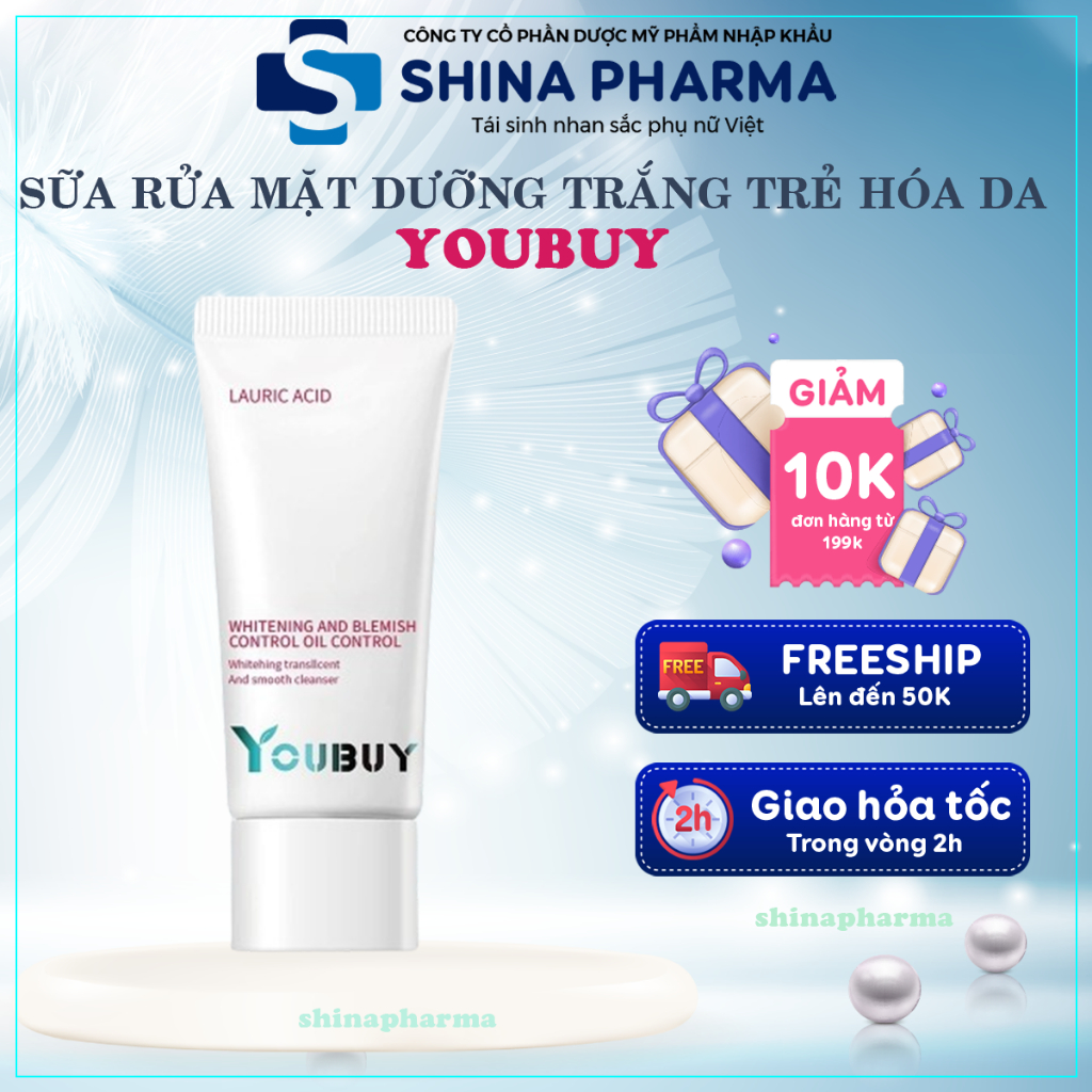 Sữa Rửa Mặt Trắng Da Youbuy - Sữa Rửa Mặt Youbuy Làm Sạch Sâu, Dưỡng Da Làm Da Sáng Và Mịn, Kiểm Soát Nhờn Dầu