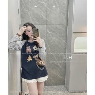 Áo thun pha tay full màu