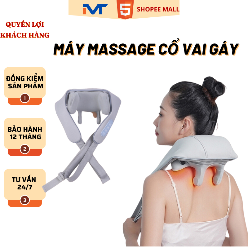 Máy Massage Cổ Vai Gáy 6D Giảm Đau Mỏi Cải Thiện Sức Khỏe-VD.STORE
