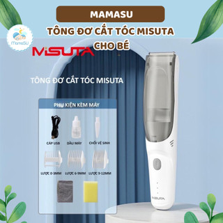  Tông đơ cắt tóc và hớt tóc cho bé MISUTA tích gợp vừa cắt vừa hút tóc - Tặng kèm miếng quây và lau tóc trẻ em 