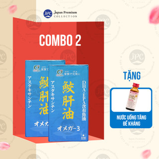 Combo 2 dầu gan cá mập omega 3 nhật bản - genki fami - bổ mắt, bổ não, tốt cho tim mạch
