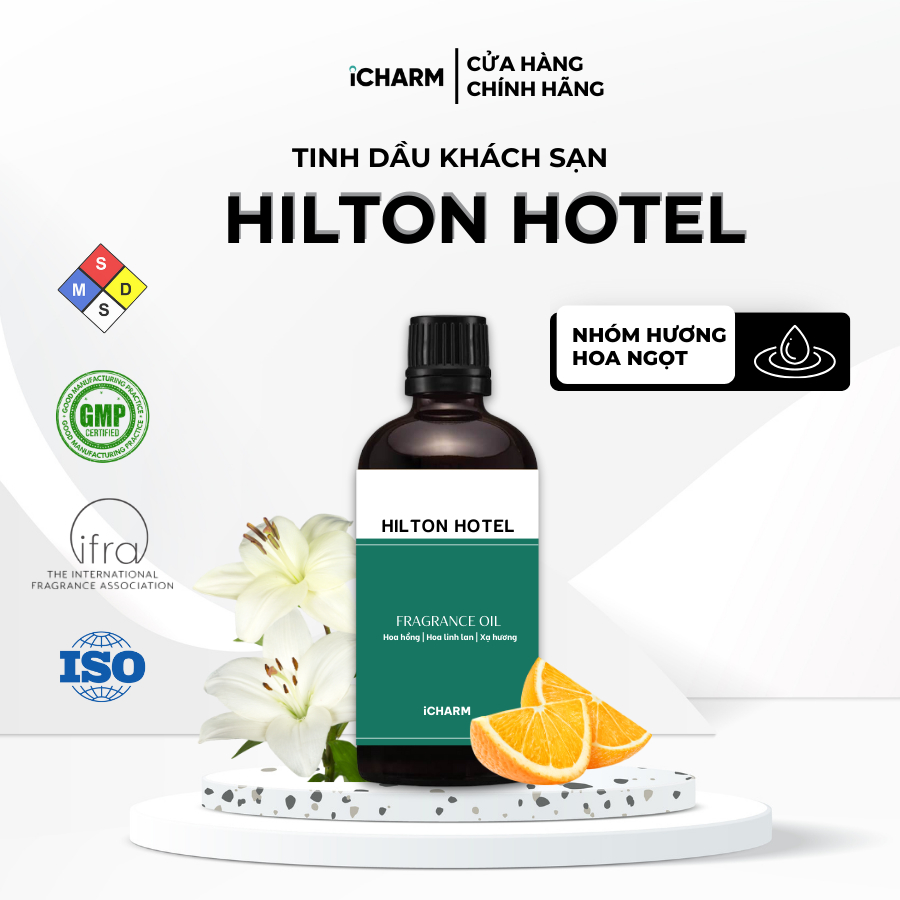 Tinh dầu xông phòng hương khách sạn Hilton Hotel 50ml, 100ml - Tinh dầu thơm phòng iCHARM