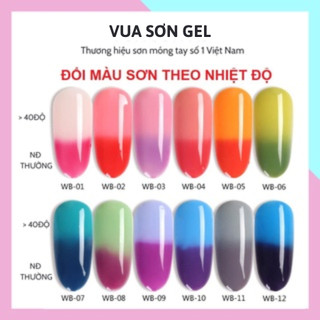 Sơn gel AS móng tay gel dùng máy hơ tự đổi màu theo nhiệt độ độc đáo lạ mắt VUA SƠN AS mã WB 15ml