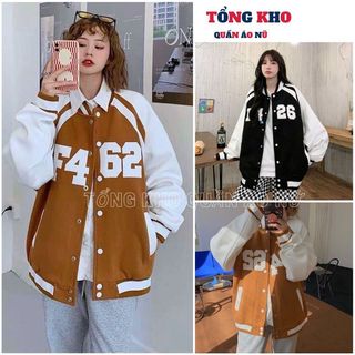 Áo khoác Bomber Jacket thêu số tay phối màu dày dặn unisex nam nữ kiểu dáng thể thao năng động - TONGKHO