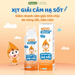 Xịt giải cảm hạ sốt Novopetie giảm khó chịu do cảm cúm, hạ sốt, làm mát cơ thể sau 2-3 phút,lọ 100ml