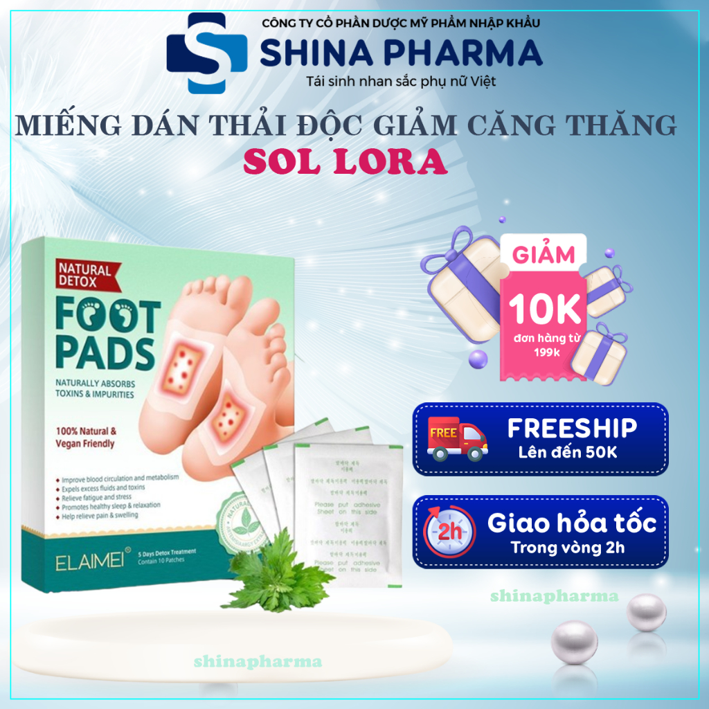 Miếng Dán Thải Độc Chân Sol Lora - Dán Sol Lora Giúp Thanh Lọc Cơ Thể, Cải Thiện Giấc Ngủ Và Giảm Căng Thẳng