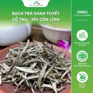 Bạch Trà Shan Tuyết Cổ Thụ Tây Côn Lĩnh - Hà Giang gói 500gr, tặng 100gram Trà Shan 1 Tôm 2 lá