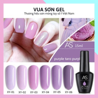 Sơn móng tay gel AS dùng máy hơ tone tím lavender VUA SƠN AS mã XY 15ml