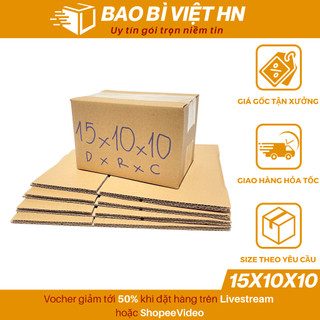 15x10x10 thùng hộp carton đóng gói hàng, quà tặng - bao bì việt hn
