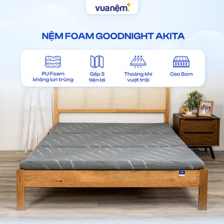 Nệm Foam Goodnight Akita Gấp 3 Êm Ái, Cải Thiện Tình Trạng Đau Mỏi Cột Sống, Cuộn Hút Gọn