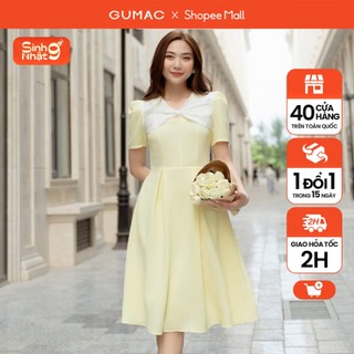 Đầm a cổ phối nơ gumac dd05084