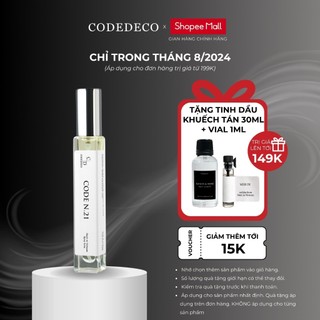 Tinh dầu thơm CODEDECO CODE N.21 Phóng khoáng, Nam tính, Cuốn hút - 10ml