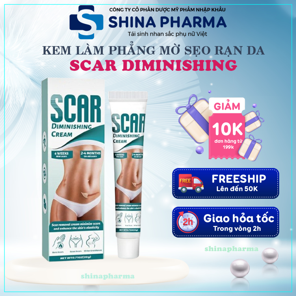 Kem Phẳng Mờ Sẹo Rạn Da Scar Diminishing Cream - Kem Dưỡng Ẩm Giảm Vết Rạn Da Mờ Sẹo Giúp Da Tăng Sự Đàn Hồi Da