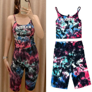HIPU.VNXK - Set loang F21 với áo hai dây croptop, quần legging ngắn tôn dáng.