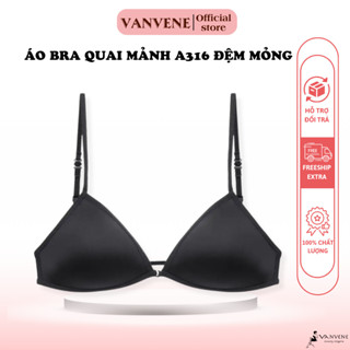 Áo ngực nữ Vanvene, áo bra quai mảnh A316 đệm mỏng cài trước tạo kiểu phối dây mặc hở lưng không gọng không hằn viền