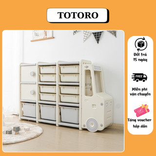 Kệ tủ đồ chơi ô tô bus cho bé, tủ đựng quần áo đa năng phong cách Hàn Quốc, tủ nhựa đựng đồ cao cấp chính hãng