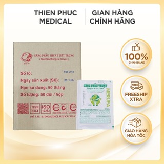 Combo 10 đôi găng tay phẫu thuật tiệt trùng Merufa các size