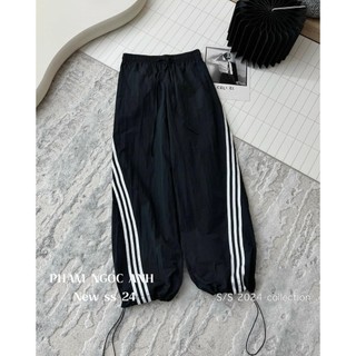 Quần Joggers Adidas 3 Sọc Nữ Vải Gió Cao Cấp D063