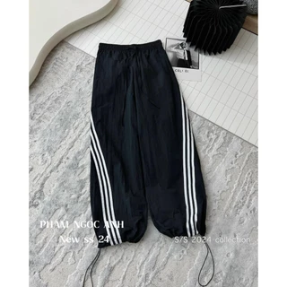 Quần Joggers Adidas 3 Sọc Nữ Vải Gió Cao Cấp D063