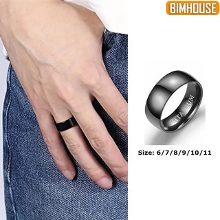 Nhẫn nam TITANIUM màu đen tuyền trơn bóng, nhẫn thời trang thép không gỉ cá tính