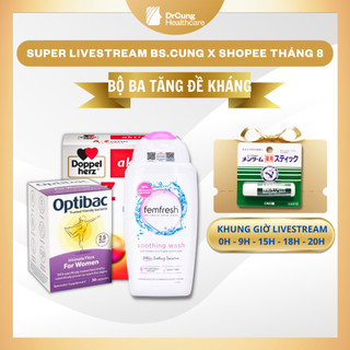 Bác sĩ cung optibac tím, dung dịch vệ sinh femfresh hồng, az depot - tăng cường lợi khuẩn vùng kín, phòng bệnh phụ khoa