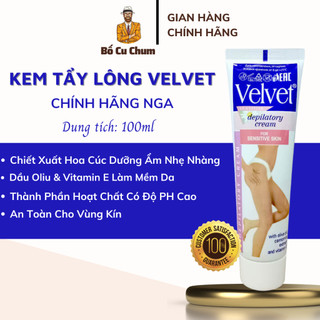 Kem tẩy lông velvet Sensitive Nga 100ml , kem tẩy lông sạch tận gốc trong 1 lần dùng