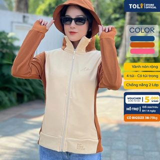 Áo khoác nữ TOLI có túi trong, vành mũ siêu rộng chống nắng tốt, vải dày dặn cao cấp - KNM29