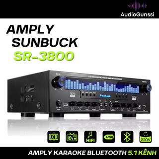 Amply karaoke bluetooth sunbuck sr 3800, amly công suất lớn 700w, âm ly 5.1, amply karaoke gia đình