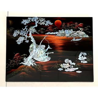 Tranh sơn mài cẩn ốc xà cừ cao cấp, ốc chìm, hàng xuất khẩu size 30x40 cm treo tường, trang trí nhà cửa,...